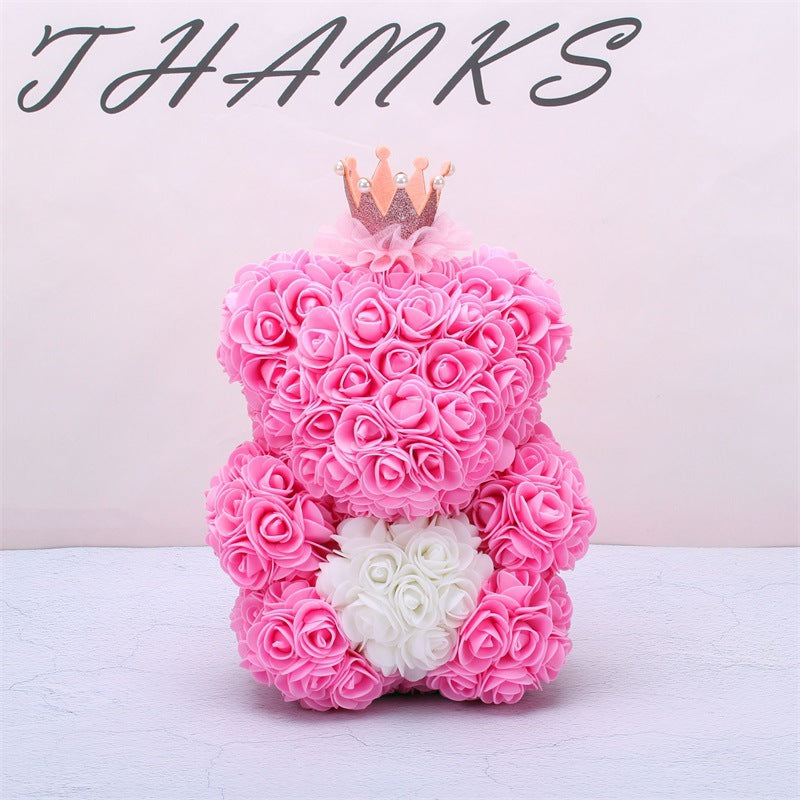 Valentine's Day Gift Rose Bear Eternal Flower Rose Teddy Bear