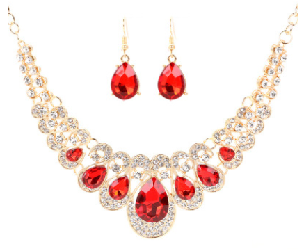 Retro ethnic style jewelry set crystal gem set