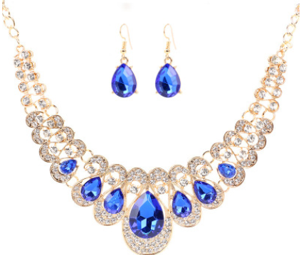 Retro ethnic style jewelry set crystal gem set