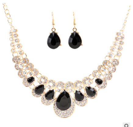 Retro ethnic style jewelry set crystal gem set