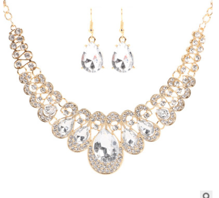 Retro ethnic style jewelry set crystal gem set