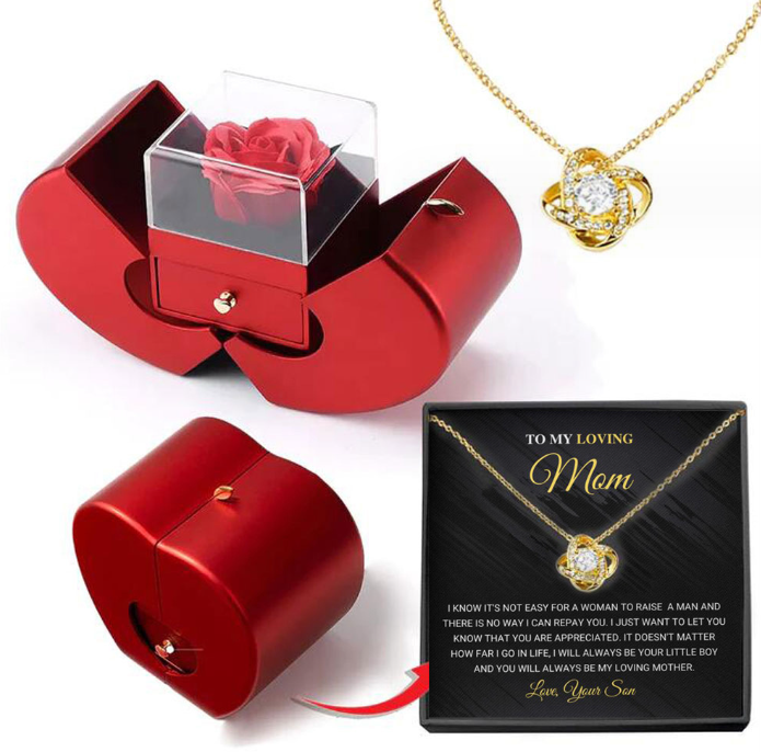 Fashion Jewelry Box Red Apple Christmas Gift Necklace