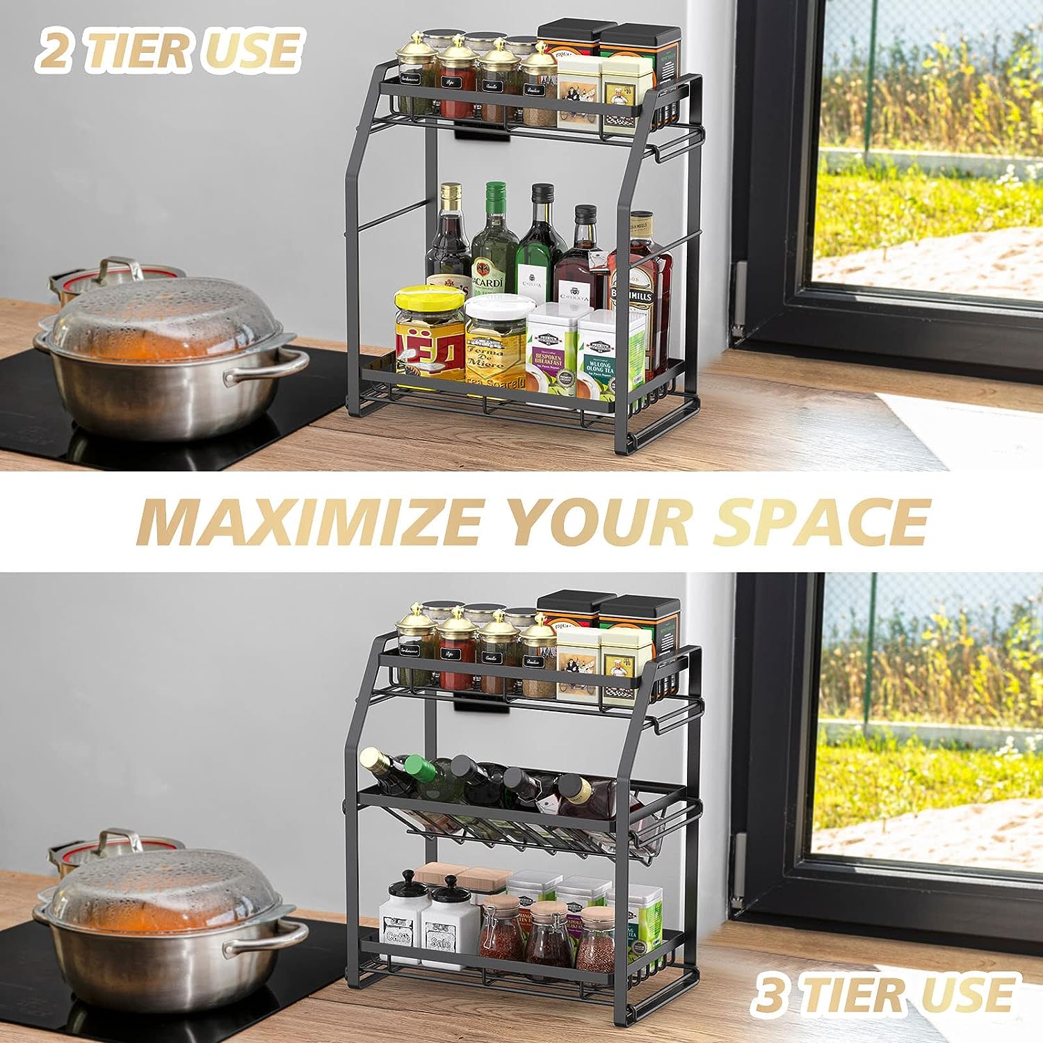 Spice Rack Organizer, 3-Tier Seasoning Organizer