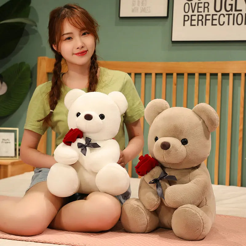 23-45cm New Lovely Hug Roses Teddy Bear