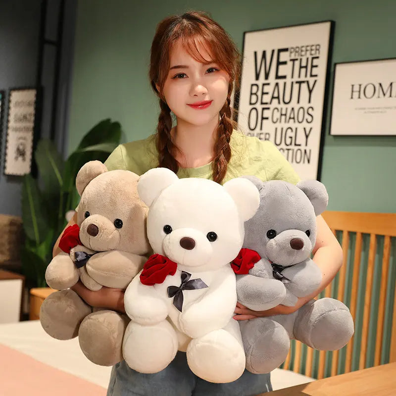 23-45cm New Lovely Hug Roses Teddy Bear