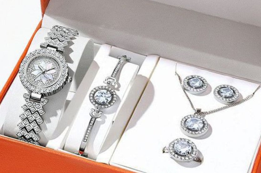 Women's Waterproof Alloy Five-piece Watch