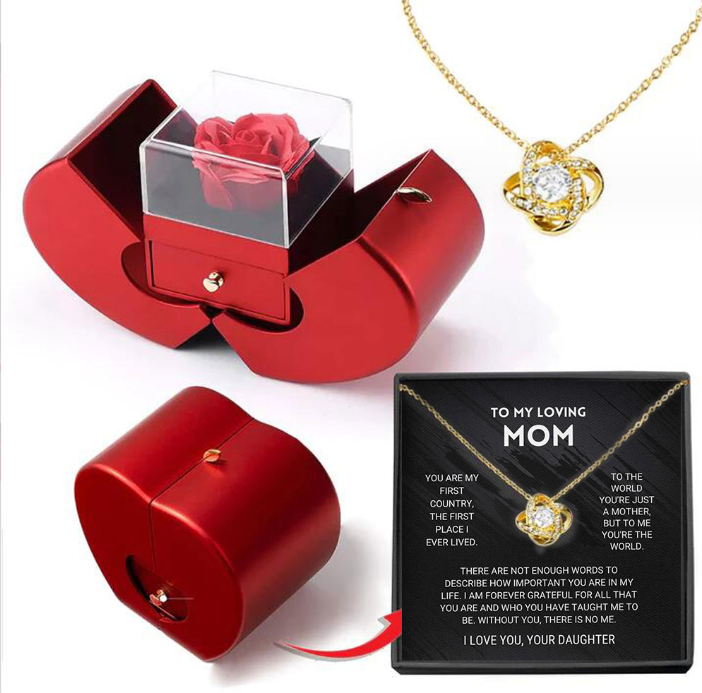 Fashion Jewelry Box Red Apple Christmas Gift Necklace