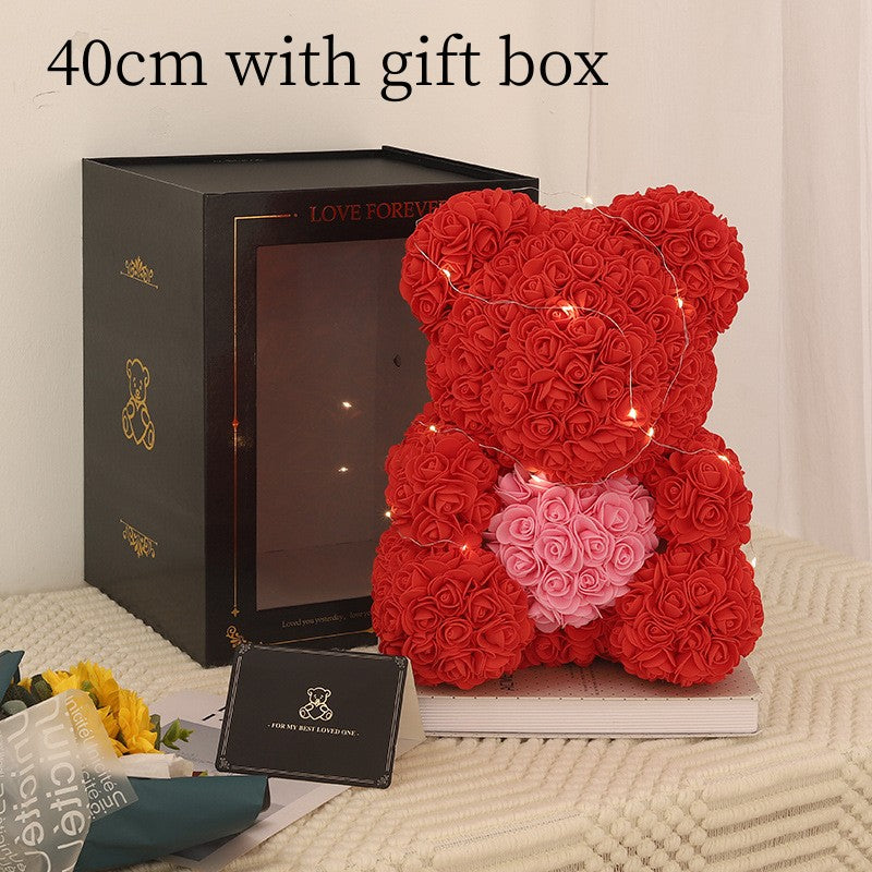 Valentine's Day Gift Rose Bear Eternal Flower Rose Teddy Bear