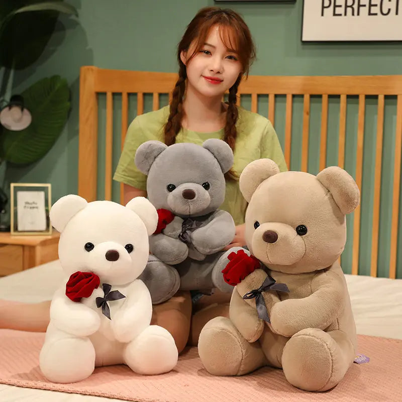 23-45cm New Lovely Hug Roses Teddy Bear