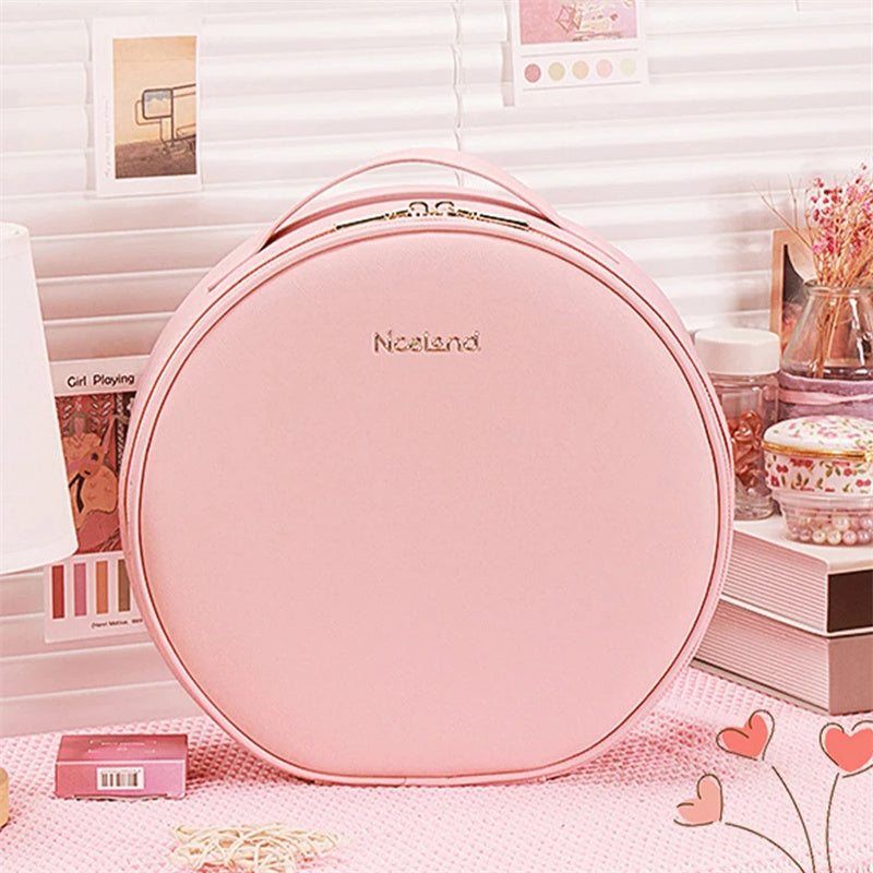 LED Makeup Bag With Mirror Lights Women Beauty Bag